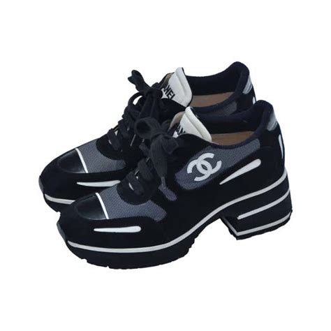 chanel women's platform shoes|Chanel platform sneakers.